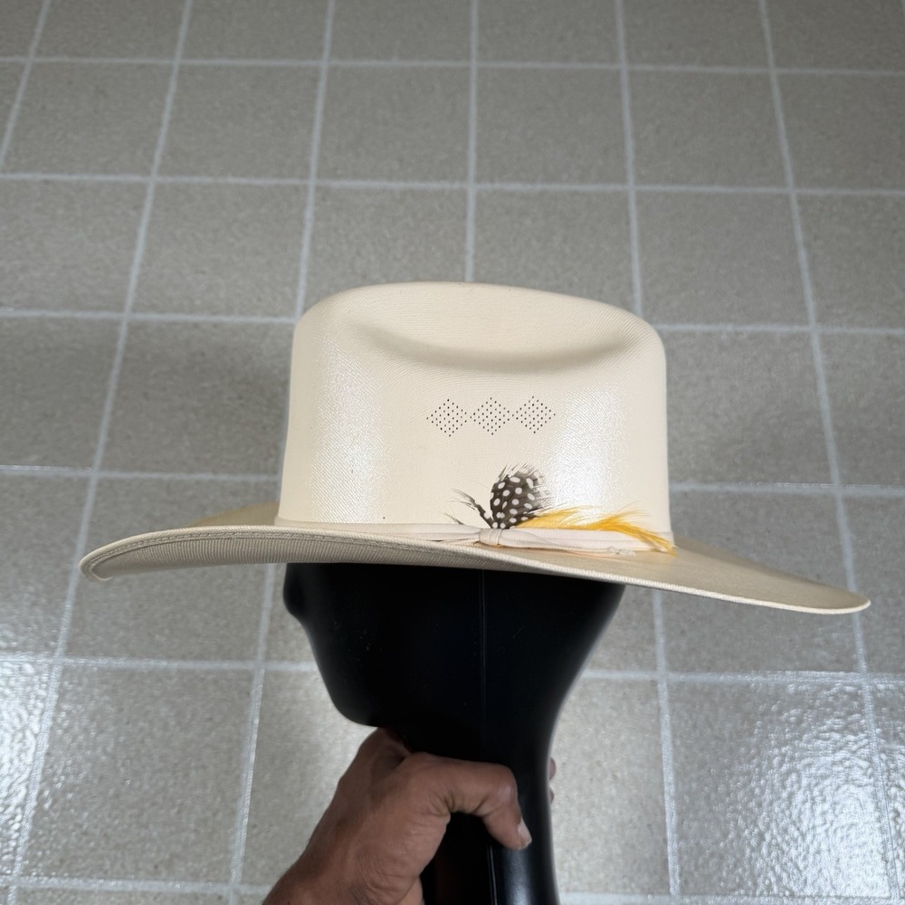 Vtg Western Express Inc. Men Cowboy Hat Sz 7  1/8 W Belt Western Self Conforming